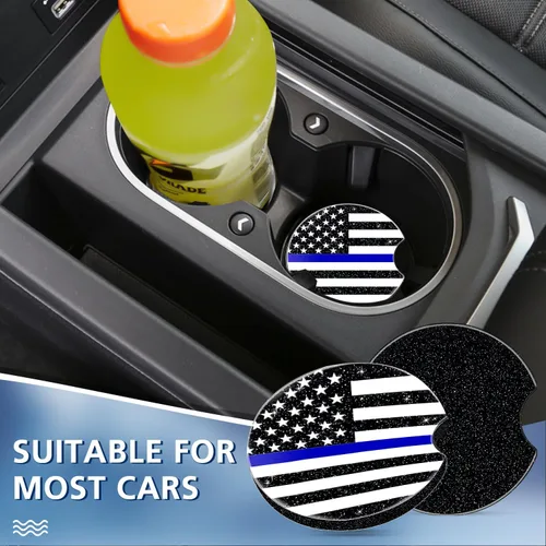 Miniatura 6 de Portavasos de acrílico para automóvil, accesorios para portavasos de automóvil, bandera estadounidense, decoración de interiores para mujeres
