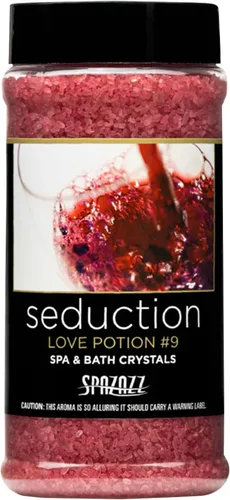 Spazazz Juego de regalo romántico para parejas: cristales de spa de aromaterapia para bañera de hidromasaje con minerales, 17 onzas, poción de amor