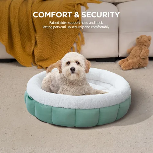 Miniatura 2 de BALANCE Camas para gatos de interior, cama redonda lavable para gatos, bonita cama para gatitos con parte inferior antideslizante para gatitos