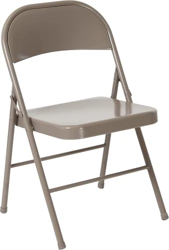 Miniatura 8 de Flash Furniture Paquete de 4 sillas plegables de metal gris con doble refuerzo de la serie HERCULES