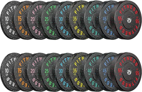 Miniatura 15 de Papababe Placas de peso, juego de placas de pesas de 2 pulgadas, placas de peso de goma protectoras para el suelo, placas de parachoques de 10 a 600