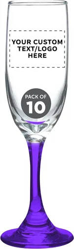 Miniatura 19 de DISCOUNT PROMOS Premiere - Juego de 10 copas de champán de 6.25 onzas, paquete a granel, elegantes vasos para bodas, eventos y regalos Blanco - Azul