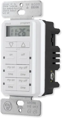 Miniatura 2 de myTouchSmart Temporizador digital de pared, 4 botones programables de encendido/apagado, 2 botones de encendido/apagado fáciles, ciclos diarios