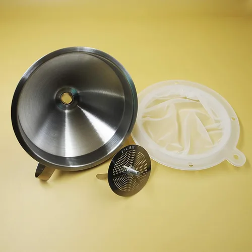 Miniatura 5 de Filtro de vino de malla Filtro de alimentos Jugo Mermelada Café Sedimento Colador para embudo de cocina de 5 pulgadas (filtro 120mesh)