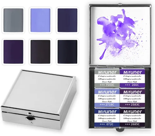 Miniatura 12 de Caja de estuche de pintura de acuarela portátil de mini lata de 12 celdas vacía es un pequeño kit de viaje de almacenamiento con clip magnético