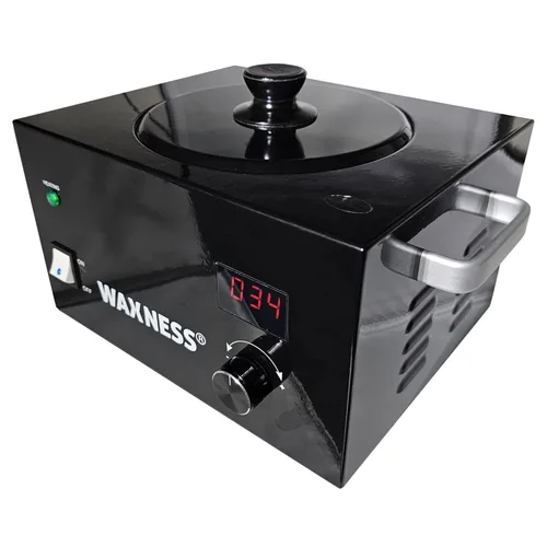 Waxness WN-6003 Elite Series - Calentador de cera profesional grande, color negro brillante, capacidad de 5.5 libras, control electrónico de