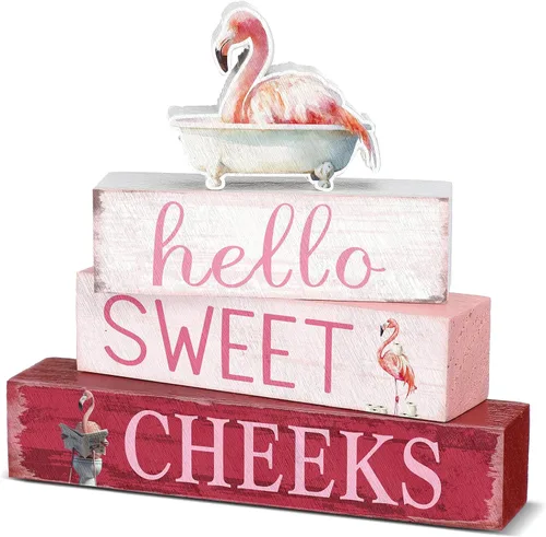 Miniatura 10 de Cinnvoice 4 piezas de decoración de baño de gato negro, decoración de baño de granja Hello Sweet Cheeks, centro de mesa, regalo para Navidad, San