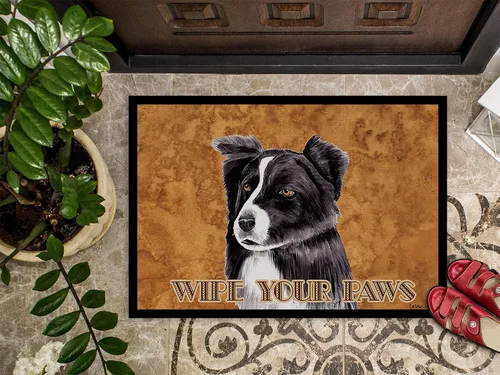 Miniatura 3 de Caroline's Treasures SC9138JMAT Border Collie Wipe Your Paws - Tapete para puerta delantera, 24 x 36 pulgadas, para interiores y exteriores