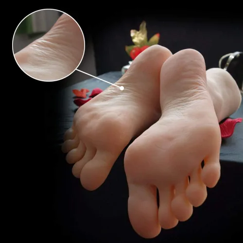 Miniatura 3 de Pie de maniquí de silicona, 1 par de juguetes femeninos de tamaño real, modelo de pie de niña, modelo de arte de cultura, pie de simulación