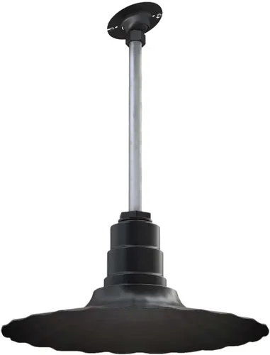 Miniatura 34 de Steel Lighting Co. Colgante Eagle Rock Lámpara montada en el techo Onda radial de 16 pulgadas vástago de 12 pulgadas Acero resistente