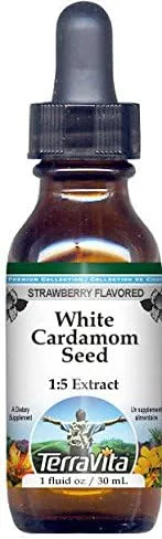 TerraVita Extracto líquido de glicerita de semilla de cardamomo blanco (1:5), sabor a fresa (1 oz, ZIN: 523212)