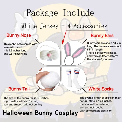 Miniatura 8 de Mens Bugs #1 /Lola #10 Halloween Bunny Jersey Space Movie Squad Basketball Jersey Sports Shirt White XS-XXL