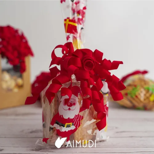 Miniatura 8 de AIMUDI Lazos rizados rojos de 4 pulgadas, lazos de cinta rizada autoadhesivos, lazos para envolver regalos, cinta de grogrén, lazos para bolsas