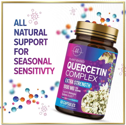 Miniatura 7 de Dihidrato de quercetina 1000 mg por porción - Bioflavonoides de primera calidad a base de plantas - Antioxidante extra fuerte Apoyo para la salud