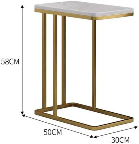 Miniatura 2 de Mesa auxiliar Nórdico mármol pequeña mesa de centro mesa de centro simple sala de estar sofá de hierro mesa de noche creativa mini mesa llena