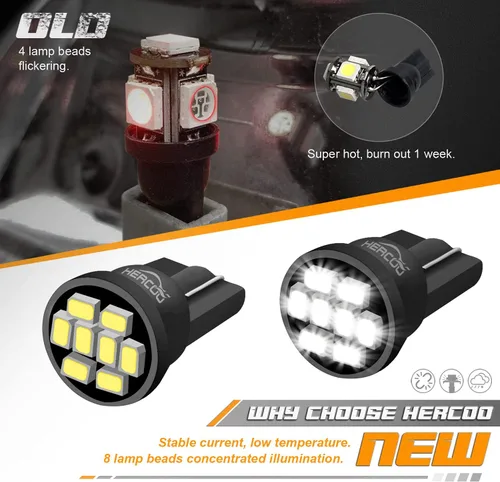 Miniatura 4 de HERCOO Luz LED para placa de matrícula, carcasa de lente, bombillas blancas, ensamblaje compatible con Toyota Tacoma 1995-2004, parachoques trasero