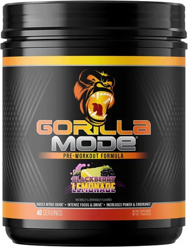 Miniatura 10 de Gorilla Mind Pre entrenamiento - Bombas masivas de energía de enfoque láser - L-citrulina, creatina, L-tirosina, betaína, hidroprime, alfa-GPC, 400