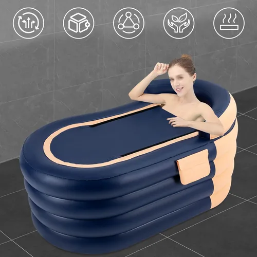 Miniatura 2 de Bañera inflable para adultos, bañera plegable y portátil con bomba de aire eléctrica inalámbrica, bañera de spa unisex, circulación de calor