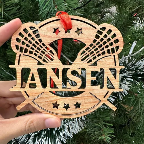 Miniatura 4 de Adorno personalizado de palos de lacrosse – nombre personalizado, adorno LAX, adornos de equipo de Lacrosse y jugador, decoración de regalo