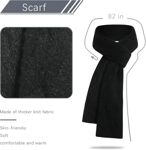 Miniatura 5 de ecodudo Conjunto de bufanda y gorro de invierno para mujer, conjunto de guantes para pantalla táctil con pompón para mujer