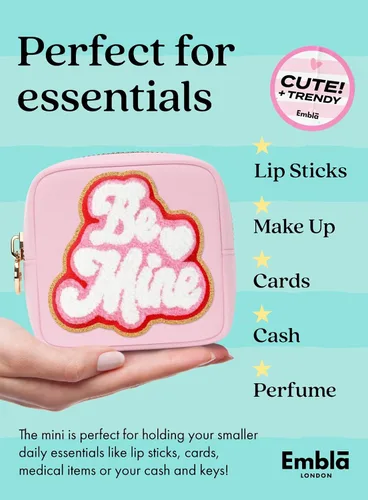 Miniatura 5 de BE MINE - Bolsa de maquillaje de San Valentín, bolsa de viaje para cosméticos y neceser, bolsa de nailon con cremallera, lindo organizador