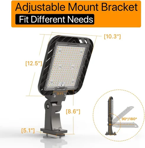 Miniatura 7 de Luces de estacionamiento de 150 W, instalación rápida, 22500 lm de montaje de brazo ajustable, caja de zapatos, luz IP65 impermeable, 100-277 V CA