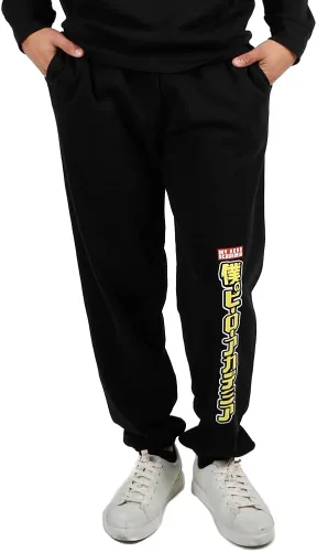 Miniatura 2 de Bioworld Combo de pantalones deportivos y sudadera con capucha negros My Hero, Negro