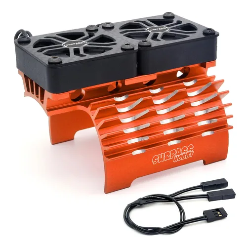 Miniatura 10 de Ventiladores de refrigeración RC de 16000 RPM, ventiladores de refrigeración de motor de coche dual de 1.575 in con disipador de calor de metal