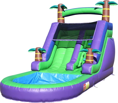 Miniatura 10 de Tobogán acuático inflable de grado comercial de 24 pies (L) para adultos y niños (toboganes dobles), toboganes acuáticos de PVC resistente