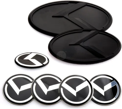 7PCS Emblema K Vintage Compatible con Insignia Delantera Trasera para Accesorios de Auto (Negro)