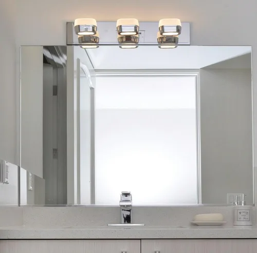 Miniatura 4 de ET2 E22893-89PC Volt Bubble Glass LED Soporte de pared para tocador de baño, 6 luces 18 vatios, 5 pulgadas de alto x 21 pulgadas de ancho, cromo