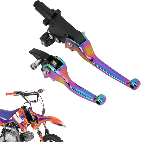Miniatura 13 de JFG RACING Palanca de freno de embrague para motocicleta, palancas plegables de 7/8'' 22mm, aleación de aluminio, universal para CRF50, KLX, SSR
