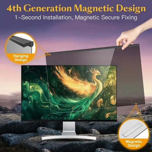 Miniatura 7 de Filtro magnético de pantalla de privacidad para computadora de 22 pulgadas para monitor de pantalla ancha 16:10, 22 pulgadas para colgar extraíble