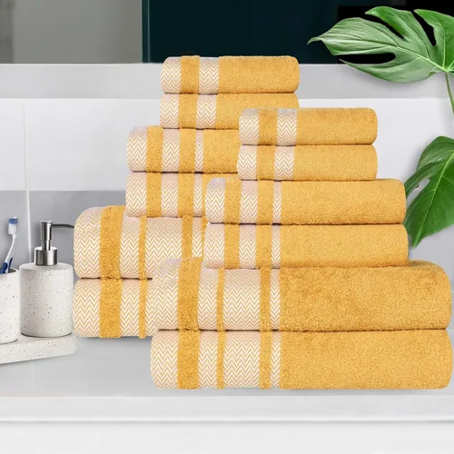 Miniatura 15 de Superior Juego de toallas de algodón de 9 piezas, toallas absorbentes suaves de felpa, artículos esenciales de baño, ducha, lujo, esponjosas