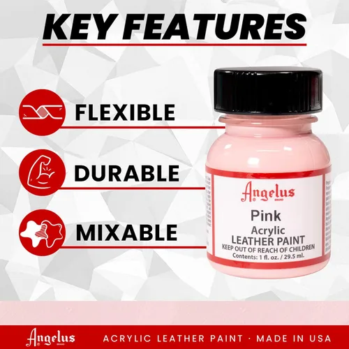 Miniatura 72 de Angelus - Pintura acrílica para cuero, 1 onza, color rosa (Shell Pink)