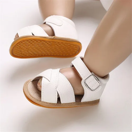 Miniatura 3 de SOFMUO Sandalias brillantes con lazo para bebés, niñas y niños, suela de goma antideslizante y suave de primera calidad, zapatos de verano