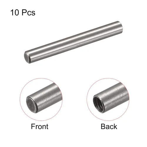 Miniatura 3 de uxcell M4 Pasador de rosca interna 10 unids 0.236x1.969 in biselado plano acero al carbono cilíndrico pin cama estantería dispositivos metálicos
