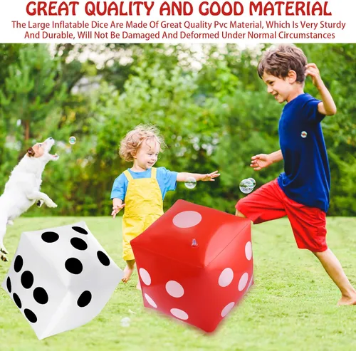 Miniatura 5 de Blulu Paquete de 3 Dados Inflables Grandes Dados Inflables Gigantes Jumbo para Juegos de Mesa en Interiores y Exteriores Ludo Favor de Fiesta