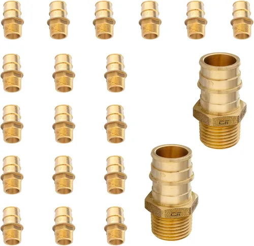 Miniatura 46 de Paquete de 2 accesorios de expansión Niikappu Pex-A, adaptador de flujo completo NPT hembra de 1 pulgada Pex-A x 1 pulgada, accesorio de tubería