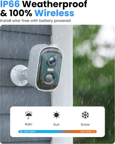 Miniatura 6 de Cámara de seguridad inalámbrica para exteriores, cámaras WiFi alimentadas por batería 2K para seguridad en el hogar con detección de movimiento AI