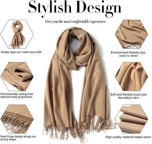 Miniatura 4 de maamgic Chales de pashmina para mujer, grandes, suaves, con sensación de cachemira, bufanda ligera