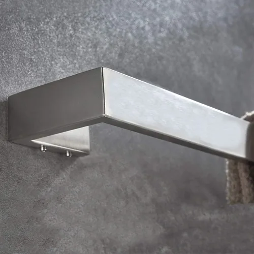 Miniatura 3 de Toallero de baño de 24 pulgadas, soporte para toallas de baño, soporte de pared moderno, toallero plateado, acero inoxidable, acabado cepillado