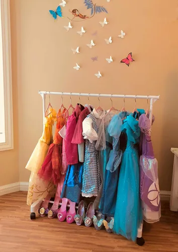 Miniatura 4 de Colgador para ropa de niños - Organizador de ropero para niños - Con colgadores de terciopelo para ropa de niños (Incluye 10 colgadores para niños)