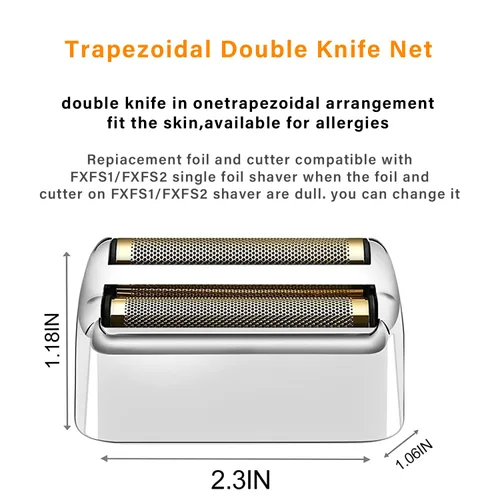 Miniatura 5 de 4 piezas de papel de repuesto y cortadores compatibles con la afeitadora BaBylissPRO de doble lámina, lámina de repuesto compatible con la Plateado