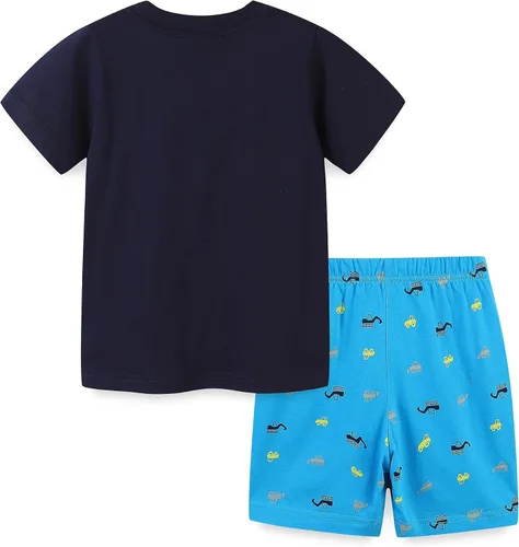 Miniatura 2 de Conjunto de camiseta de manga corta y pantalón corto de algodón para bebé
