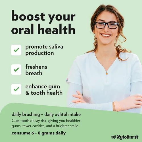 Miniatura 5 de XyloBurst Goma de mascar de xilitol Sin azúcar, sin gluten, apto para dieta cetogénica, sin aspartamo para la salud bucal, menta verde, 12 piezas