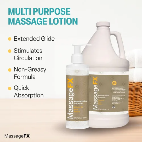 Miniatura 6 de Massage FX Loción de masaje sin perfume, 1/2 galón, loción de masaje profesional para terapia de masaje con aceite de semilla de girasol, árnica