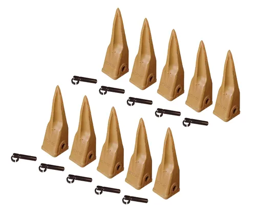 Miniatura 4 de Cubo de retroexcavadora estilo gato dientes de tigre con alfileres y retenedores, 1U-3202TL (1)