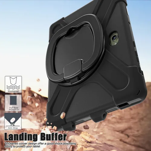 Miniatura 4 de 360 Rotation Case for Galaxy Tab ActivePro/Tab Active4 Pro/Active 5 Pro 10.1" Sturdy Cover Rotate Ring Stand Shoulder Carrying Strap Hand Strap