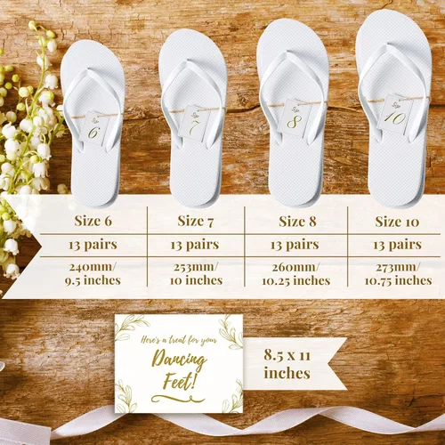 Miniatura 4 de Orca Chanclas a granel para invitados de boda Paquete de 52 sandalias de boda al por mayor